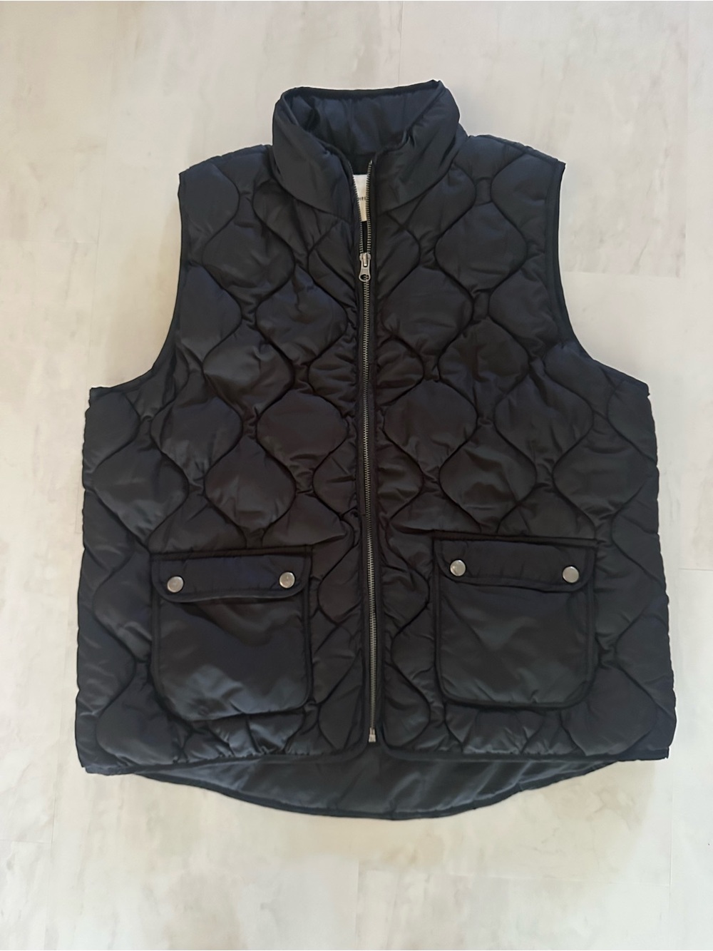 Thread & Supply Quilted Sleeveless Puffer Vest - Black